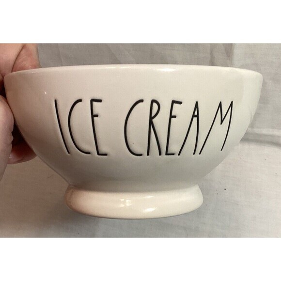 Rae Dunn ICE CREAM Ceramic BOWL Pastel Green Interior 6" Artisan Collection - Picture 1 of 7